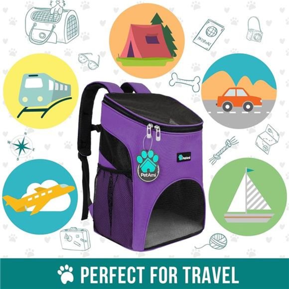 Small Dogs and Cat Backpack Carrier, Airline Approved Pet Backpack Carrier - Picture 7 of 8